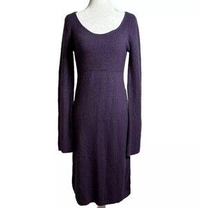 GAP Purple Angora Rabbit Hair Blend Long Sleeve Sweater Dress Size Medium